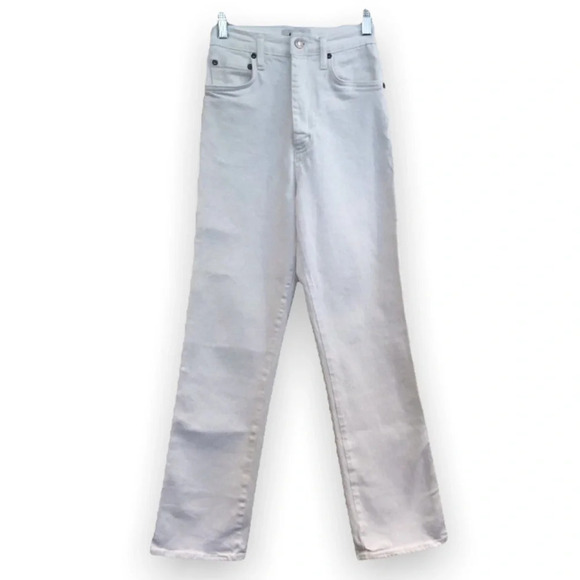 Agolde Denim - AGOLDE Pinch Waist High Rise White Straight Leg Denim Jeans Women's 23 ALTERED